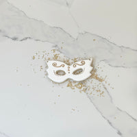 White/Gold Mask Cookie in bag (Purim)