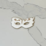 White/Gold Mask Cookie in bag (Purim)
