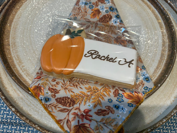 Pumpkin Place Card Cookies